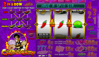 The Cash 'n' Curry bonus game consists of a bonus trail made up of twenty-four game squares.